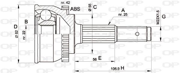 OPEN PARTS jungčių komplektas, kardaninis velenas CVJ5288.10